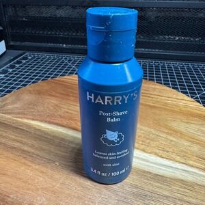 New Harry's Post-Shave Balm with Aloe 3.4 fl oz 100 ml Mens Grooming Blue Bottle
